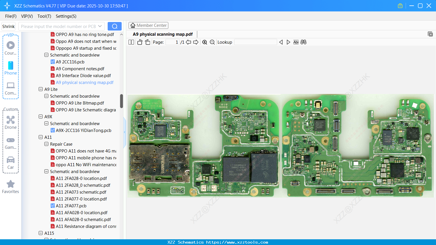 OPPO A9 Physical Scanning Map
